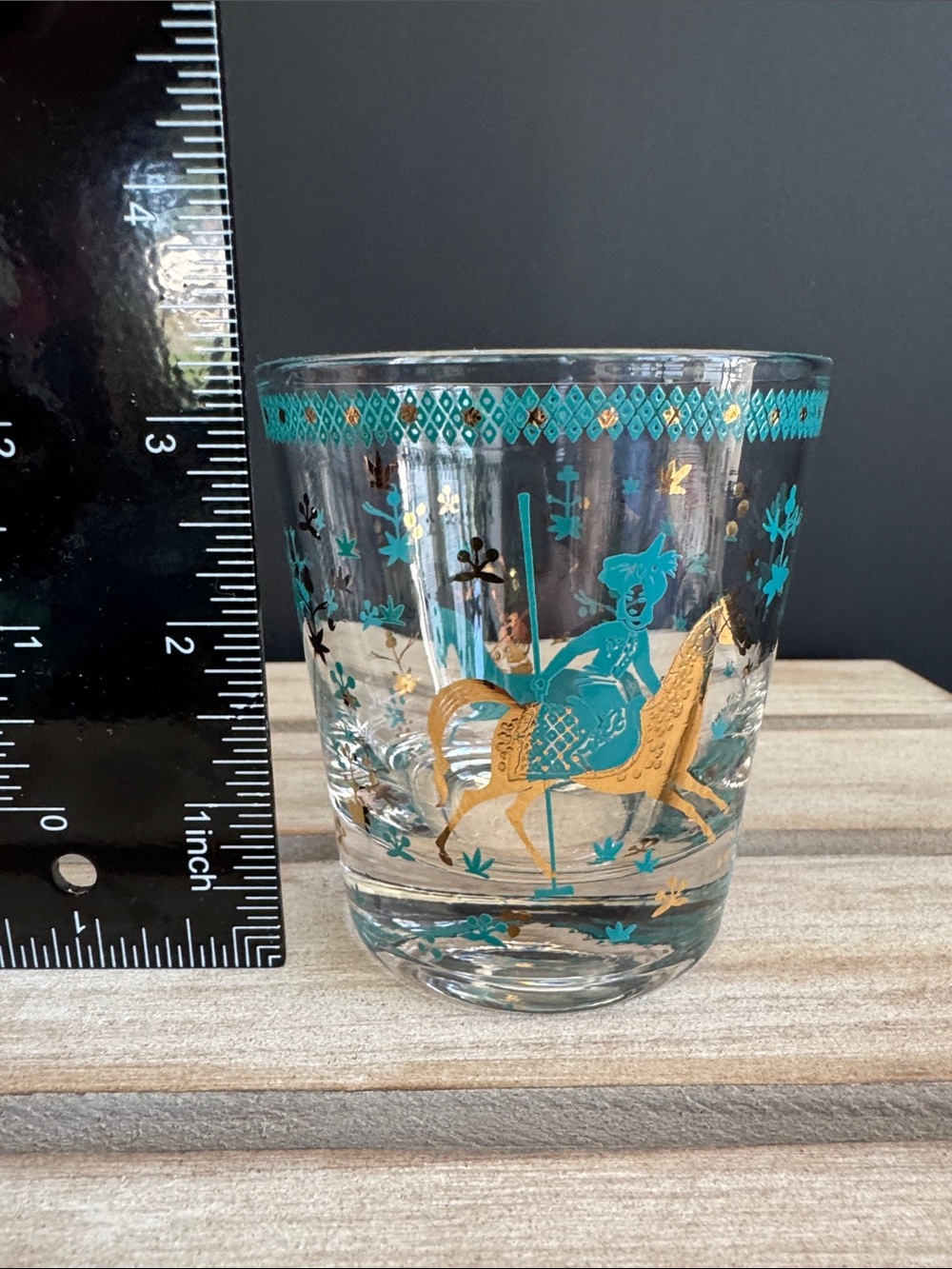 VTG MCM Cera Persian Polo Riders Barware Set of 8 - Picture 5 of 6